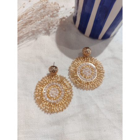 BOUCLE D'OREILLE PERLES  DORÉE
