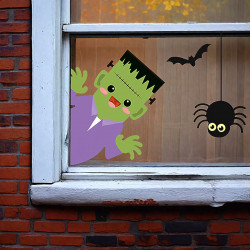 35 AUTOCOLLANTS FENETRE HALLOWEEN