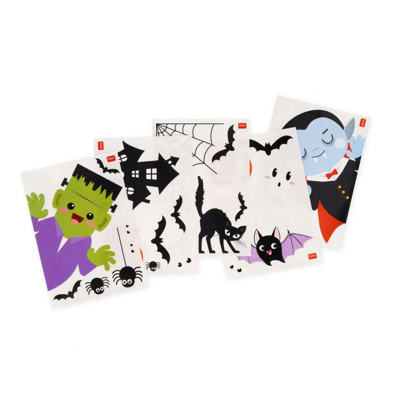 35 AUTOCOLLANTS FENETRE HALLOWEEN