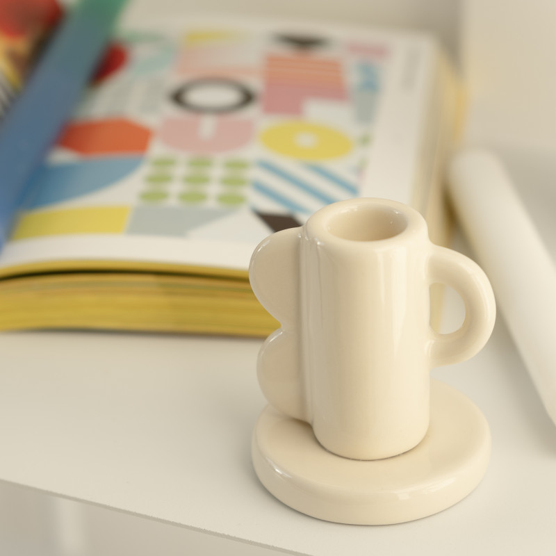 PORTE-BOUGIE BEIGE VINTAGE