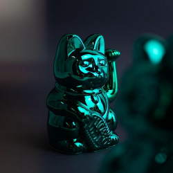 MANEKI NEKO SHINY TEAL LUCKY CAT