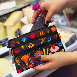 POCHETTE "ZIP POUCH 3 ZIPS" JARDIN FLEURI PYLONES