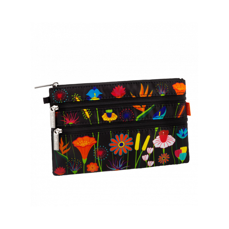 POCHETTE "ZIP POUCH 3 ZIPS" JARDIN FLEURI PYLONES