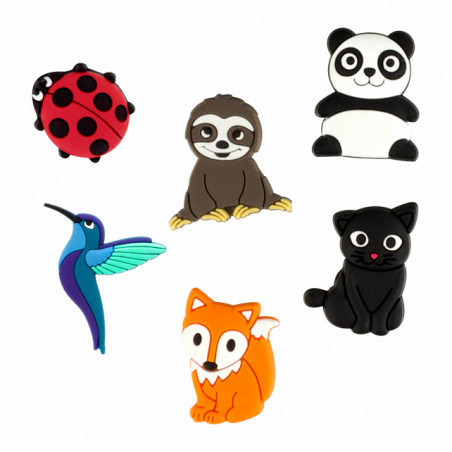 SET DE 6 MAGNETS HAPPY ANIMALS PYLONES SET DE 6 MAGNETS HAPPY ANIMALS PYLONES