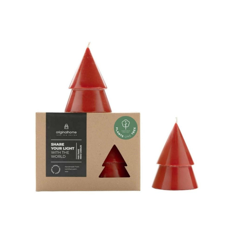 BOUGIE SAPIN ROUGE CHAUD *2