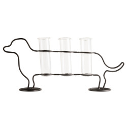 VASE TRIPLE TUBE DOGGY KIKKERLAND