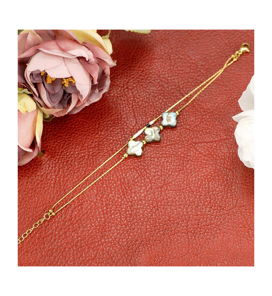 BRACELET ACIER ET NACRE