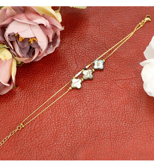 BRACELET ACIER ET NACRE BRACELET ACIER ET NACRE