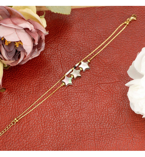 BRACELET ACIER ET NACRE BRACELET ACIER ET NACRE