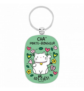 PORTE-CLES CHAT BONHEUR Derrière La Porte
