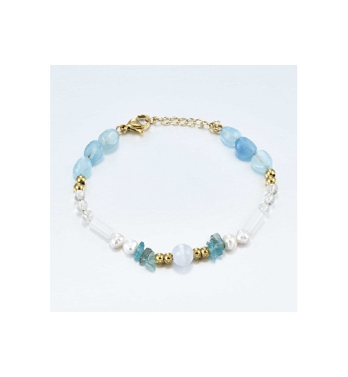 BRACELET ACIER PIERRES NATURELLES BRACELET ACIER PIERRES NATURELLES