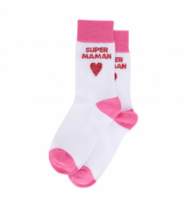 CHAUSSETTE SUPER MAMAN DERRIERE LA PORTE