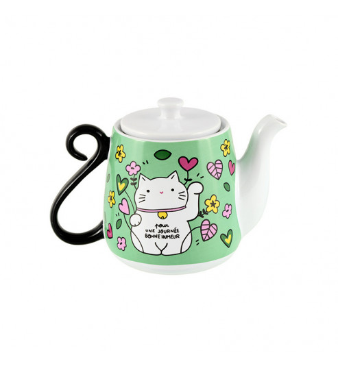 THEIÈRE CHAT BONHEUR DERRIERE LA PORTE THEIÈRE CHAT BONHEUR DERRIERE LA PORTE