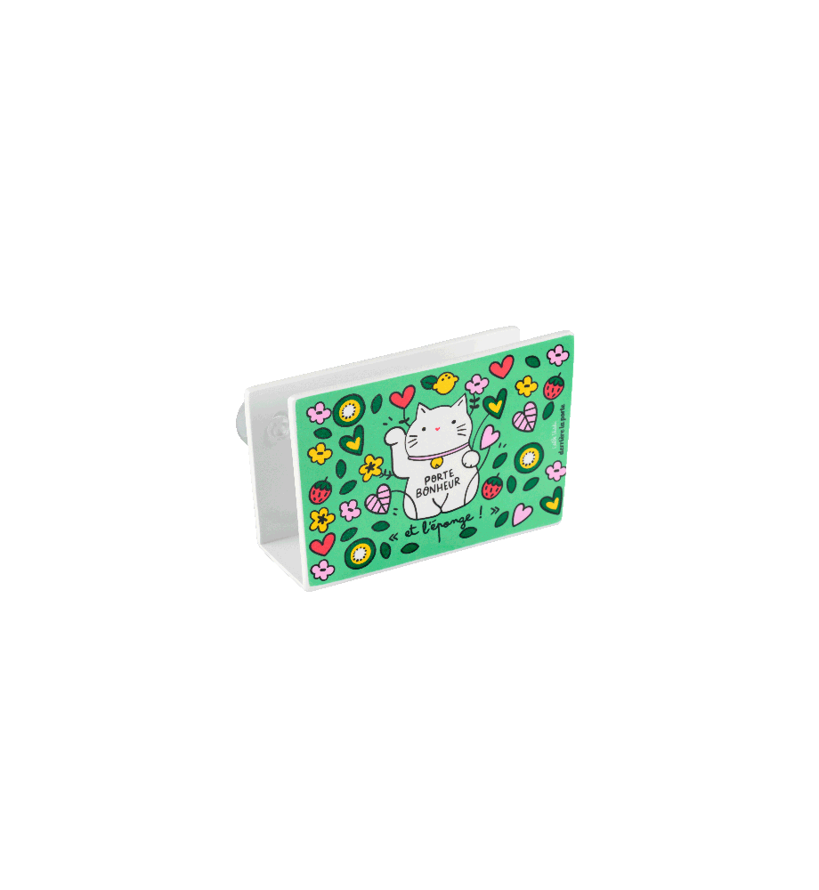 PORTE EPONGE CHAT BONHEUR DLP