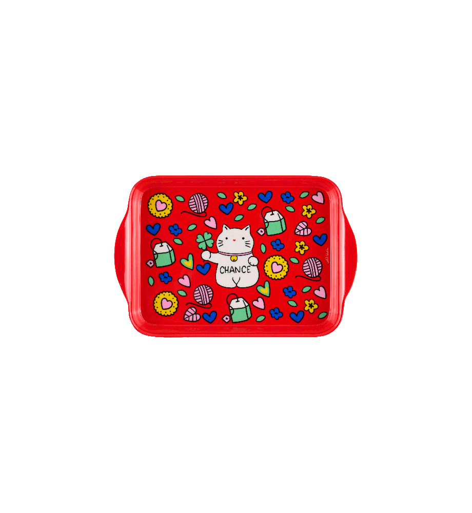 PLATEAU LYNDA CHAT BONHEUR ROUGE DLP