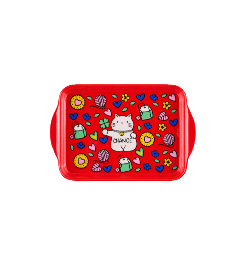 PLATEAU LYNDA CHAT BONHEUR ROUGE DLP