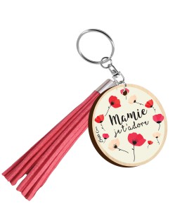 PORTE CLES POMPON MAMIE JE T'ADORE