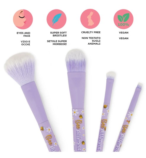 Set de 4 pinceaux de maquillage « Oh My Glow! » – Legami
