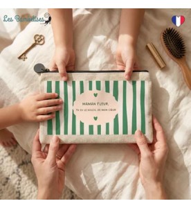 POCHETTE MAMAN FLEUR RAYURES