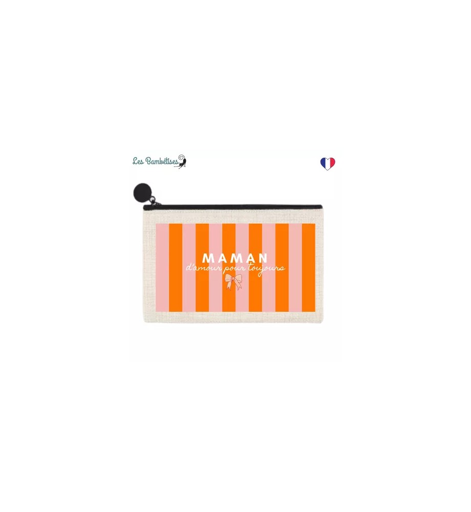 POCHETTE MAMAN D'AMOUR RAYURES