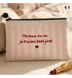 POCHETTE MAMAN EN OR RAYURES