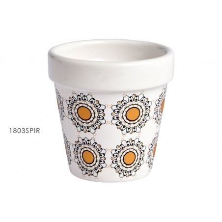 Cache pot « spirit mandala » fond blanc