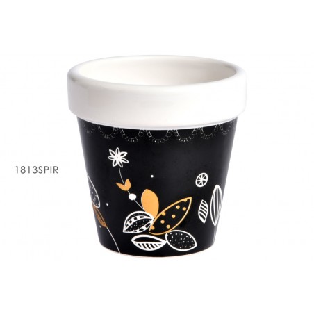 Cache pot « spirit mandala » fond noir