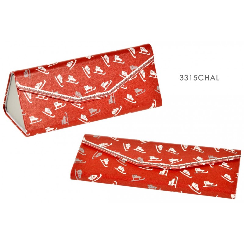 Etui à lunettes pliable « Au chaud au chalet »