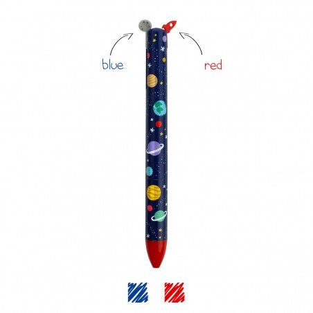STYLO CLICK CLACK 2 COULEURS ESPACE