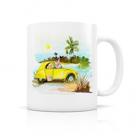 MUG 2CV ET PALMIERS