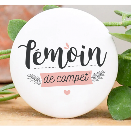 BADGE TÉMOIN DE COMPET' ROSE