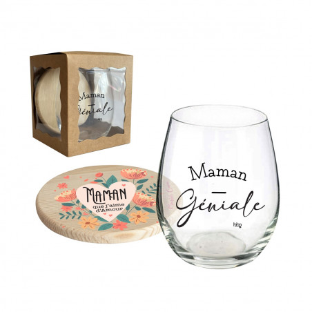 VERRE ET DESSOUS DE VERRE MAMAN GENIALE