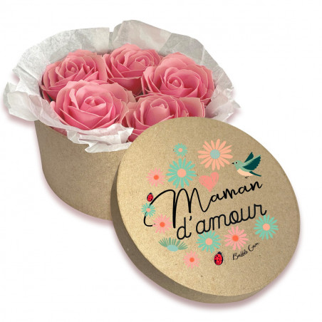 BOITE FLEURS DE SAVON MAMAN D'AMOUR BOITE FLEURS DE SAVON MAMAN D'AMOUR