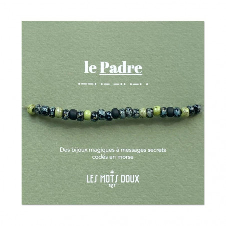 BRACELET LE PADRE NOIR MARBRE ARGENT BRACELET LE PADRE NOIR MARBRE ARGENT