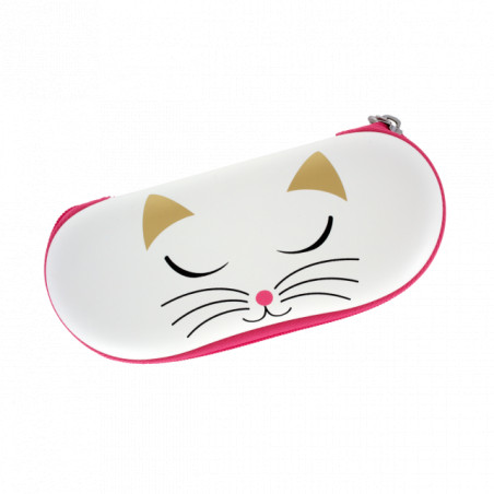 ETUI A LUNETTES CHAT BLANC PYLONES