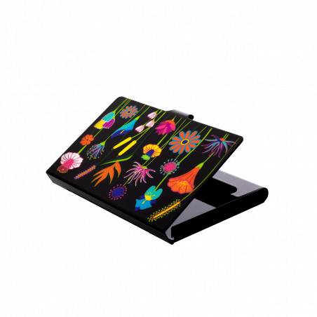 BUSY. PORTE CARTE JARDIN FLEURI PYLONES