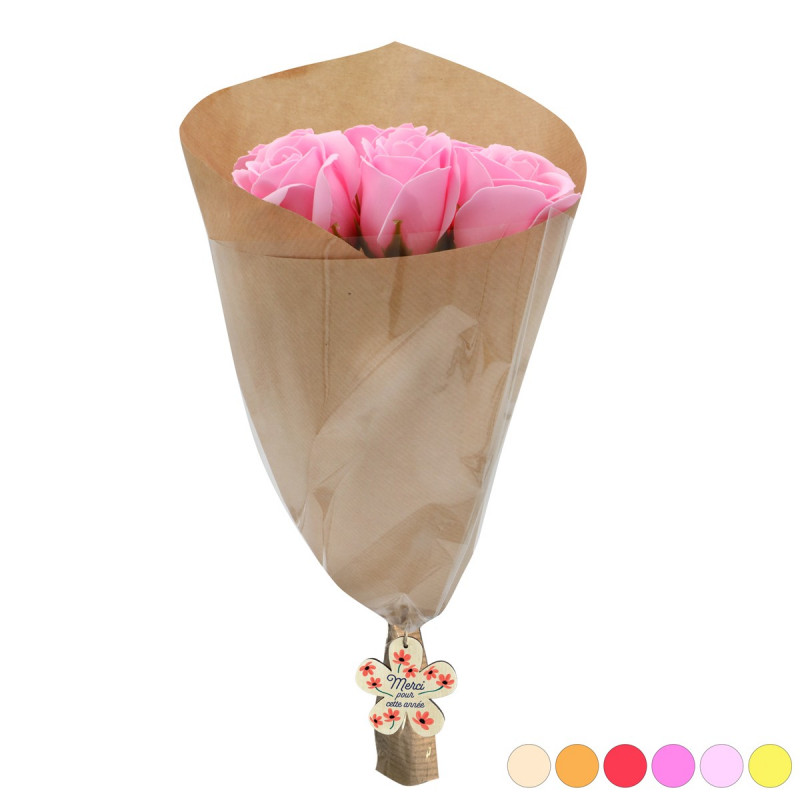 BOUQUET FLEURS DE SAVON MERCI POUR CETTE ANNEE